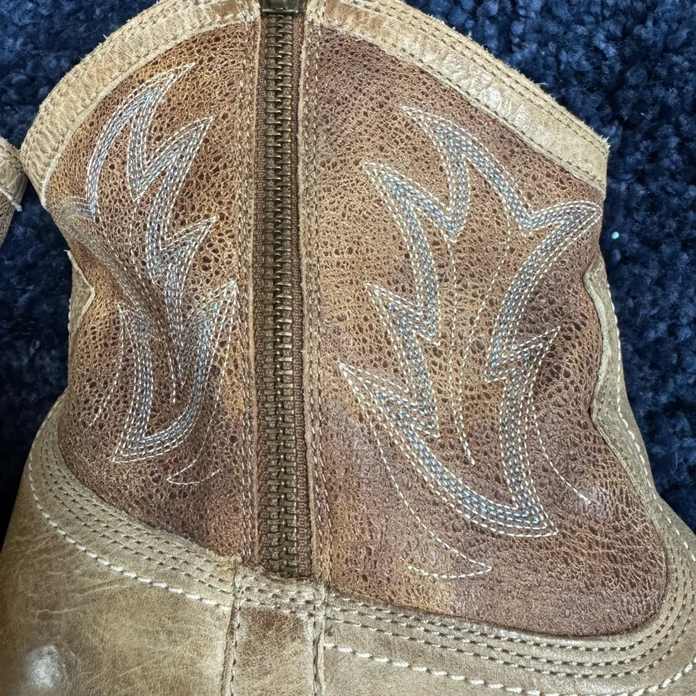 Ariat Brown Cowboy Western Ankle Boots - Picture 5 of 9